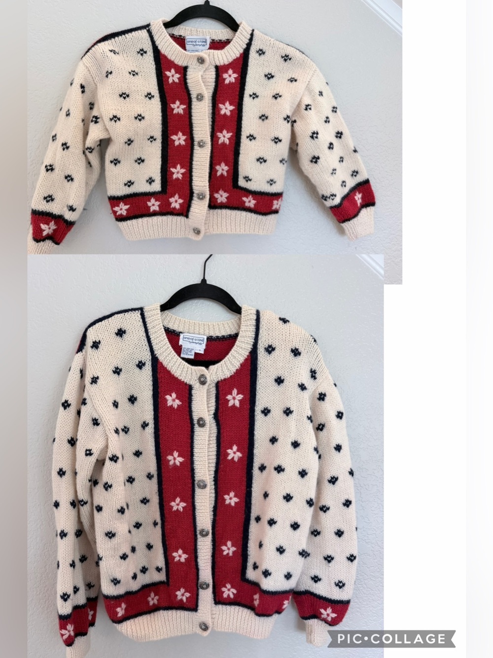 One of a Kind by Shirley Duffy Hand-Knit Wool Cardigan Set - Mini & Me